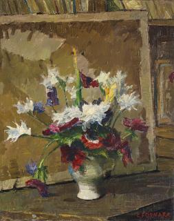 Carlo Fornara - Natura morta con vaso di fiori