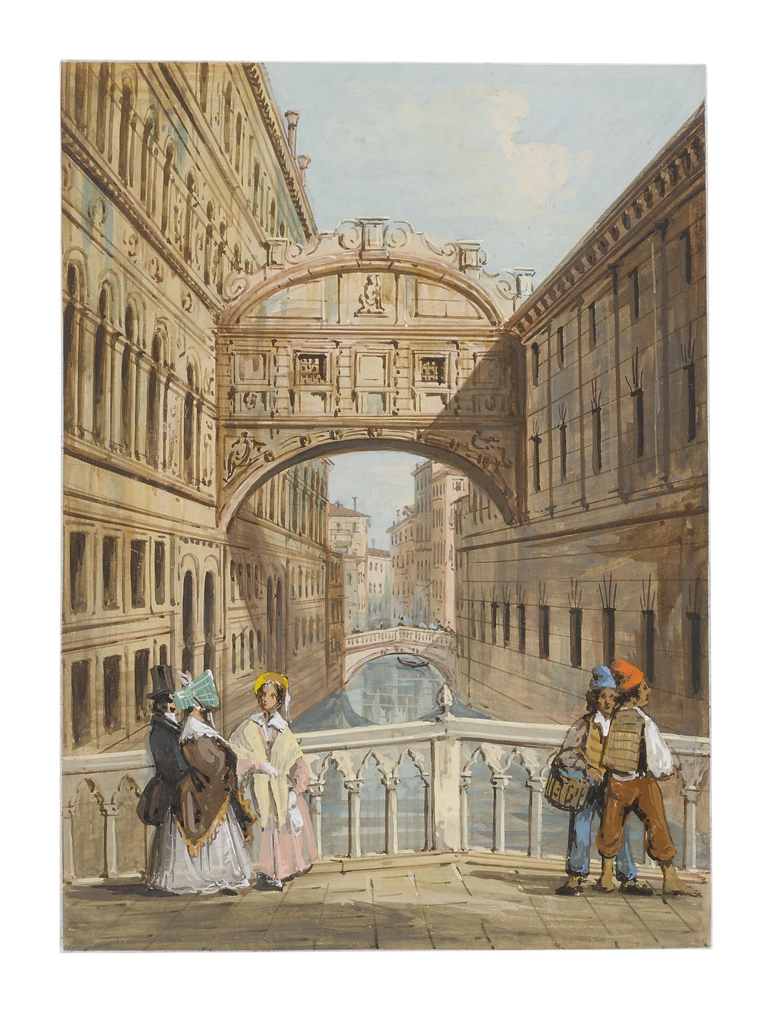 Carlo Grubacs - A View Of The Ponte Dei Sospiri, Venice