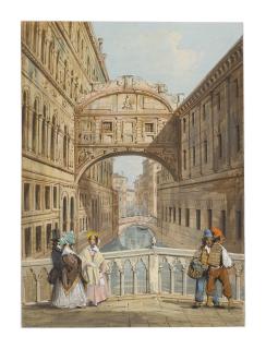 Carlo Grubacs - A View Of The Ponte Dei Sospiri, Venice