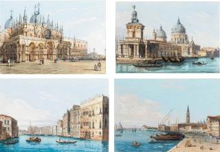 Carlo Grubacs - Il Bacino Di San Marco; And Il Canale Grande; And La Basilica Di San Marco; And La Dogana E Santa Maria Della Salute