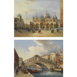 Carlo Grubacs - Italian the Rialto & San Marco, Venice; A Pair