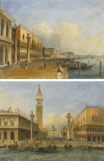 Carlo Grubacs - Italian two Views Of Venice: A Pair