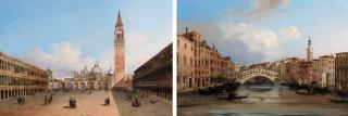 Carlo Grubacs - Piazza San Marco; Ponte di Rialto, Venezia