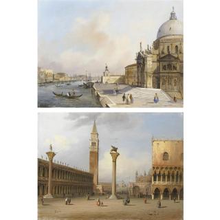 Carlo Grubacs - Piazzetta San Marco; La Chiesa Della Salute