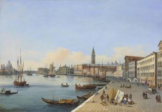 Carlo Grubacs - Riva Degli Schiavoni Towards The Dogana, Venice