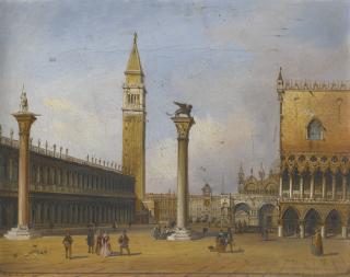 Carlo Grubacs - Venice, A View Of The Piazzetta From The Bacino Di San Marco; Venice, A View Of The Doge\'S Palace And Piazzetta Looking West From The Riva Degli Schiavoni