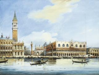 Carlo Grubacs - Vue De Venisecarlo Grubacs ; View Of Venezia ; Signed Lower Left ; Oil On Canvas