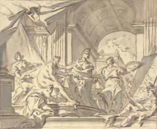 Carlo Innocenzo Carlone - Alexander presenting Campaspe to Apelles