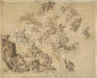 Carlo Innocenzo Carlone - Design for a ceiling with the apotheosis of the house of Wittelsbach