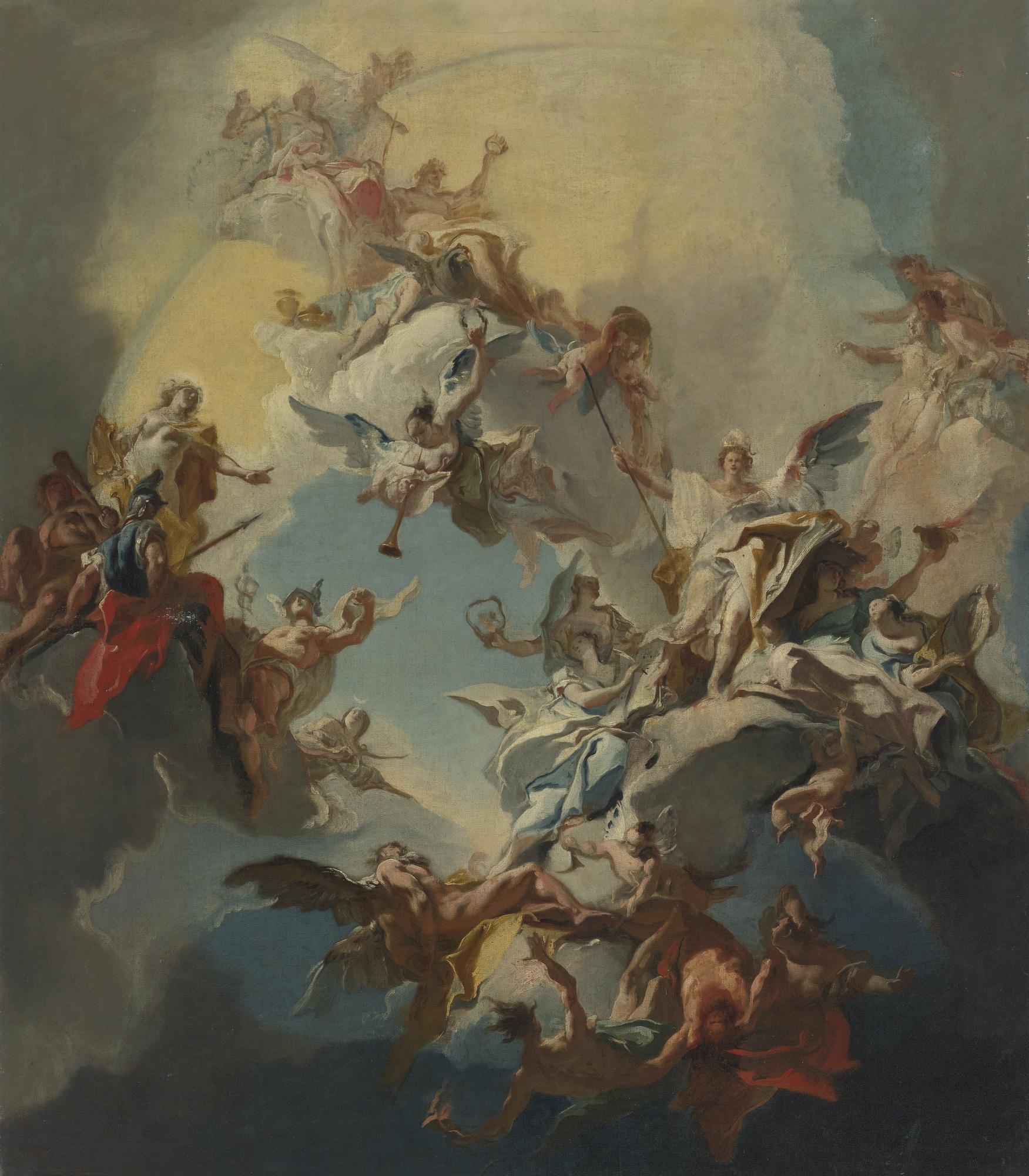 Carlo Innocenzo Carlone - The Triumph Of Reason:  A Bozzetto For A Ceiling