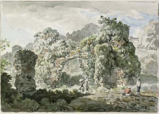 Carlo Labruzzi - A Ruined Aqueduct In Front Of A Villa On The Road To Ariccia
