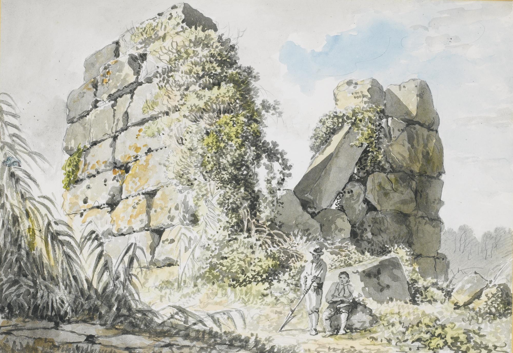 Carlo Labruzzi - Four Views Of Rome And Its Surroundings: A) Tomba Detta Di Galba B) A Bridge In The Pontine Marshes C) Ruins On The Appian Way D) Tomb Beside The Church Of San Giovanni