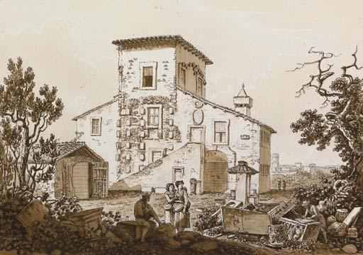 Carlo Labruzzi - Ruderi presso l\'antica villa