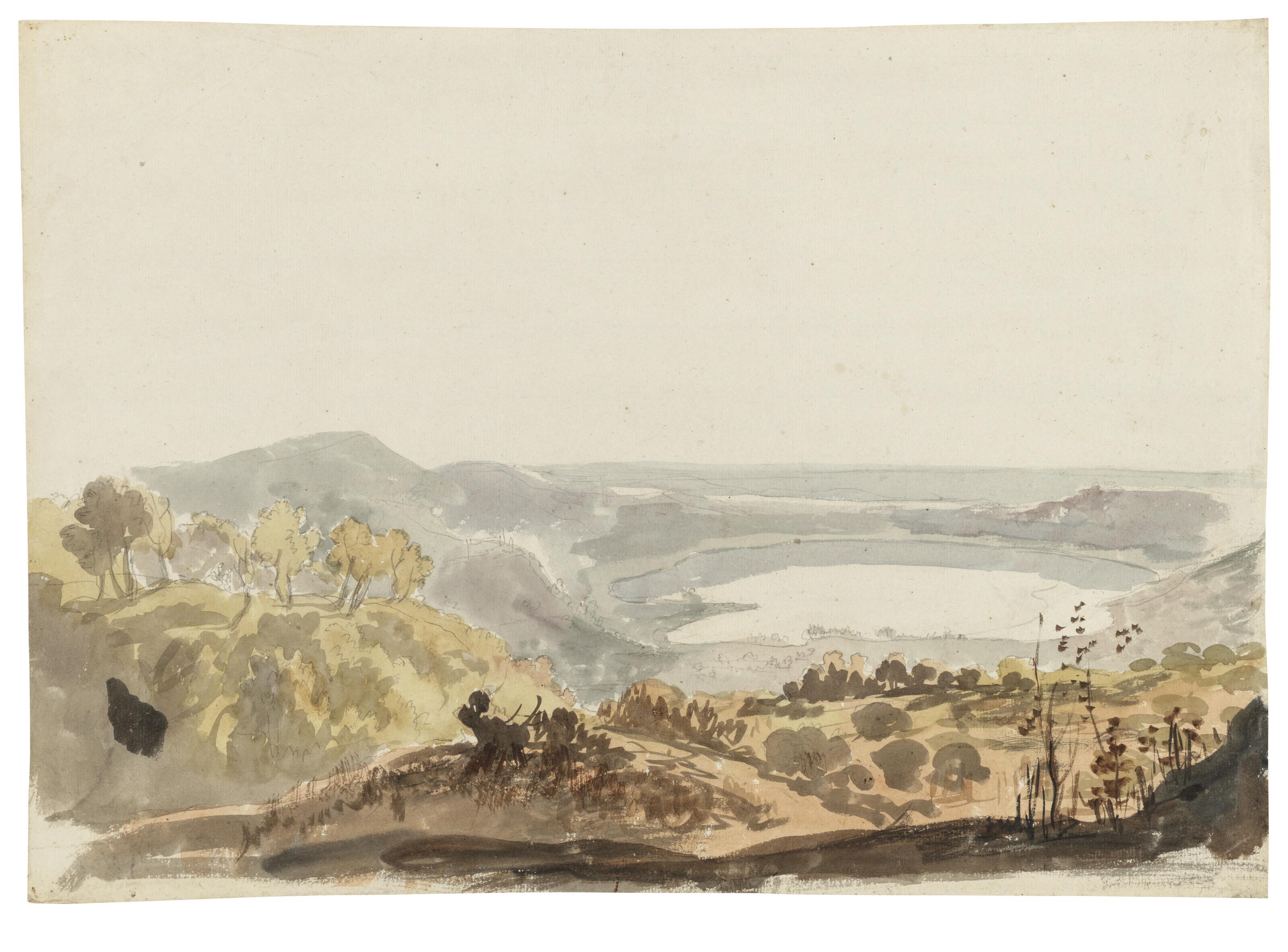 Carlo Labruzzi - View of Lake Nemi looking towards Rome
