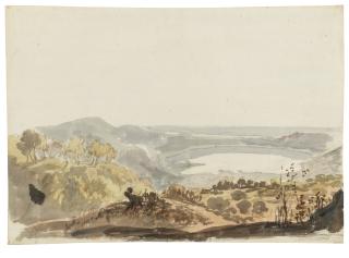 Carlo Labruzzi - View of Lake Nemi looking towards Rome