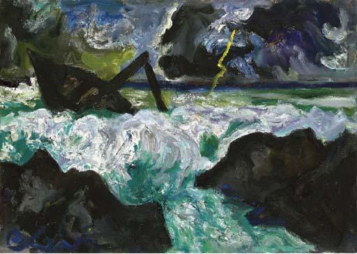 Carlo Levi - Barca In Mare In Tempesta