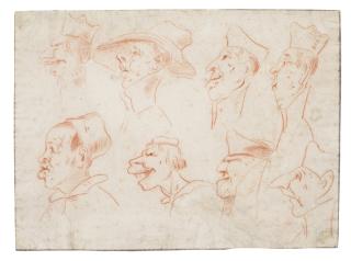 Carlo Maratta - A Sheet Of Eight Caricature Heads