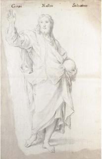 Carlo Maratta - Christ holding an orb, His right arm raised in benediction