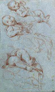Carlo Maratta - Four studies for the infant Virgin
