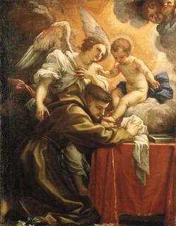 Carlo Maratta - Sant\'Antonio da Padova adora Gesù Bambino, con un angelo
