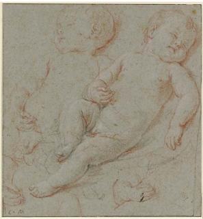 Carlo Maratta - Two studies of a baby sleeping