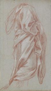 Carlo Maratti - A drapery study of a standing figure
