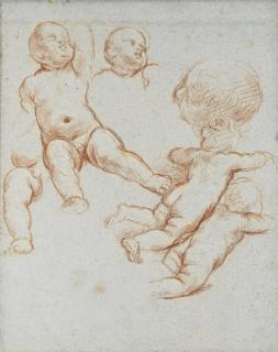Carlo Maratti - A Sheet Of Studies Of Putti, With Separate Studies For The Head And Right Leg Of One, And Another Head Seen In Profile