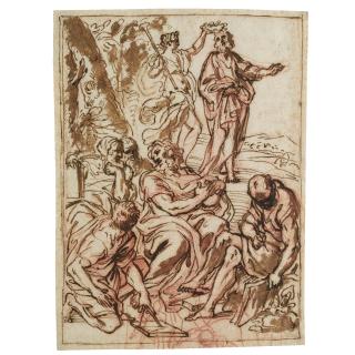 Carlo Maratti - An Allegorical Design With Fame Crowning Homer