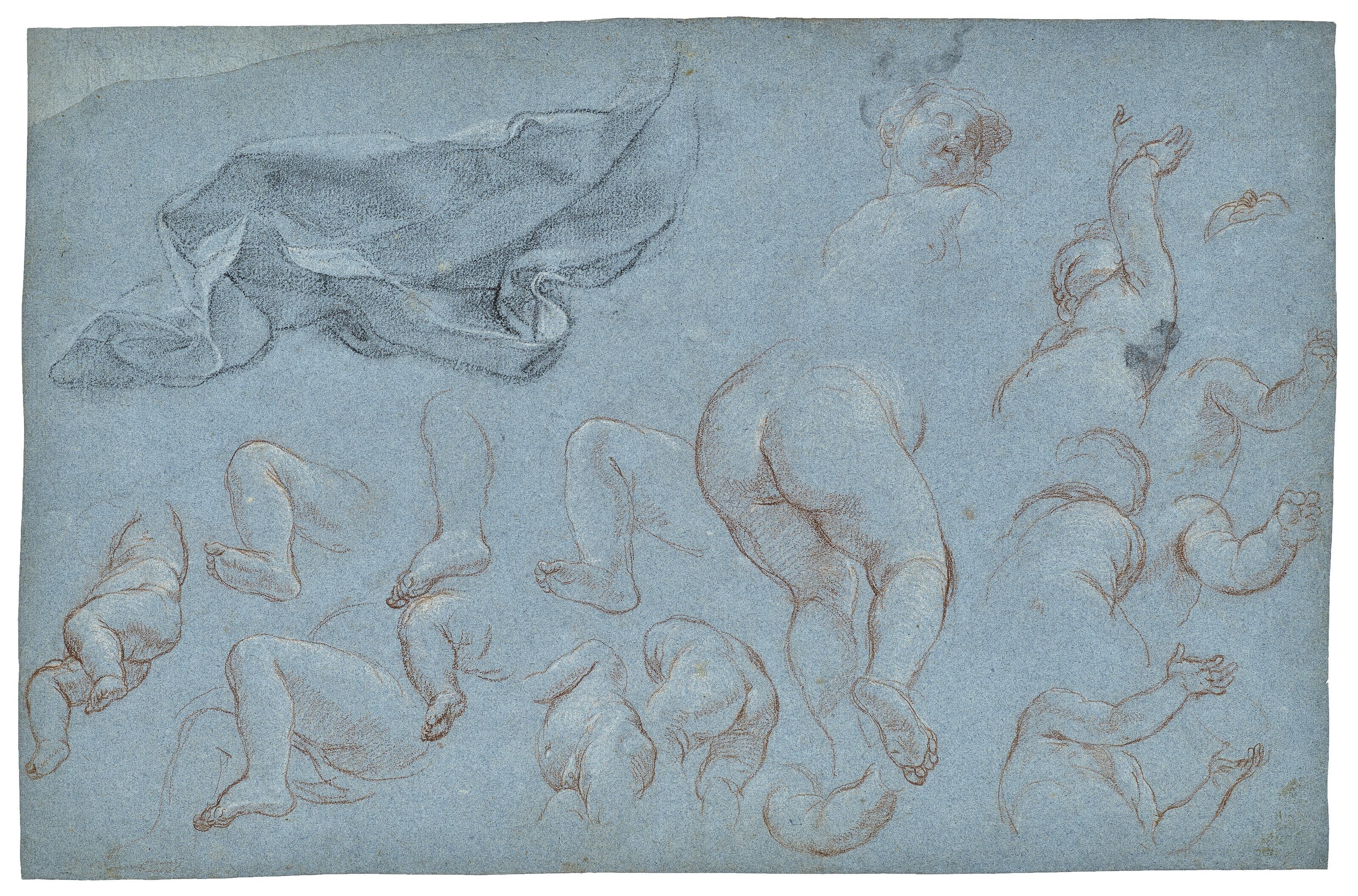 Carlo Maratti - Studies of putti and drapery