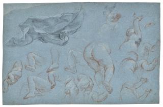 Carlo Maratti - Studies of putti and drapery