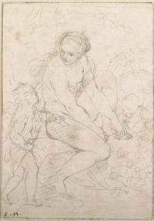 Carlo Maratti - Vénus blessée au pied par une épine, ou L\'origine de la rose