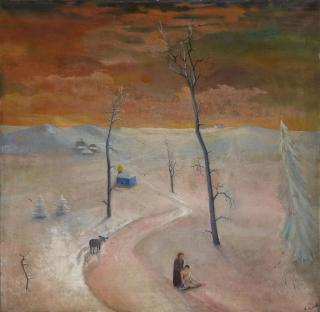 Carlo Mense - Landschaft mit barmherzigem Samariter (Russische Winterlandschaft)