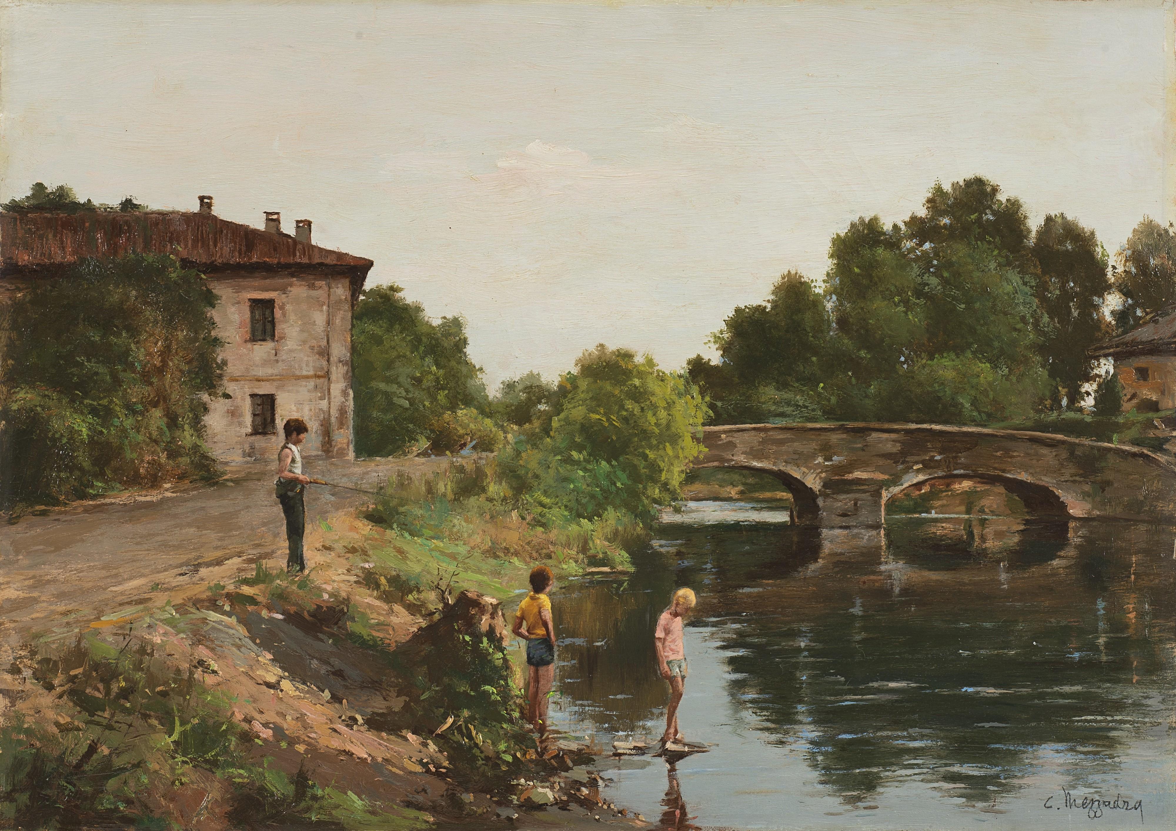 Carlo Mezzadra - Ponte sul Naviglio Grande a Castelletto
