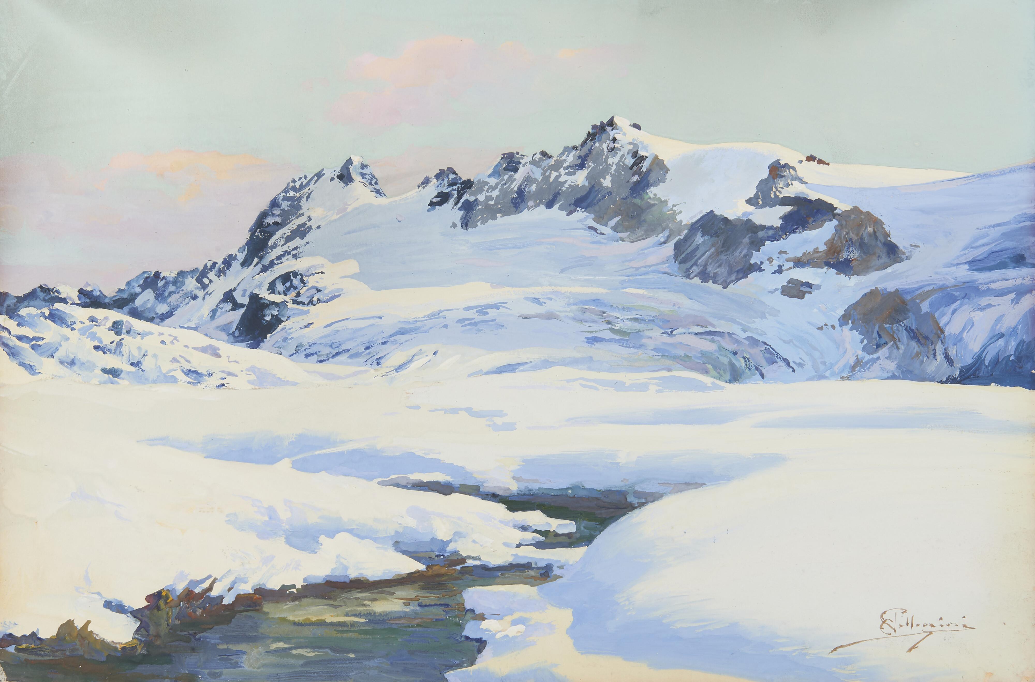 Carlo Pellegrini - La Grigna innevata