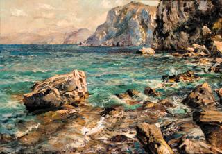 Carlo Perindani - At the base of the cliffs