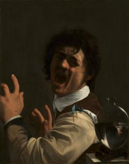 Carlo Saraceni - A seated man recoiling