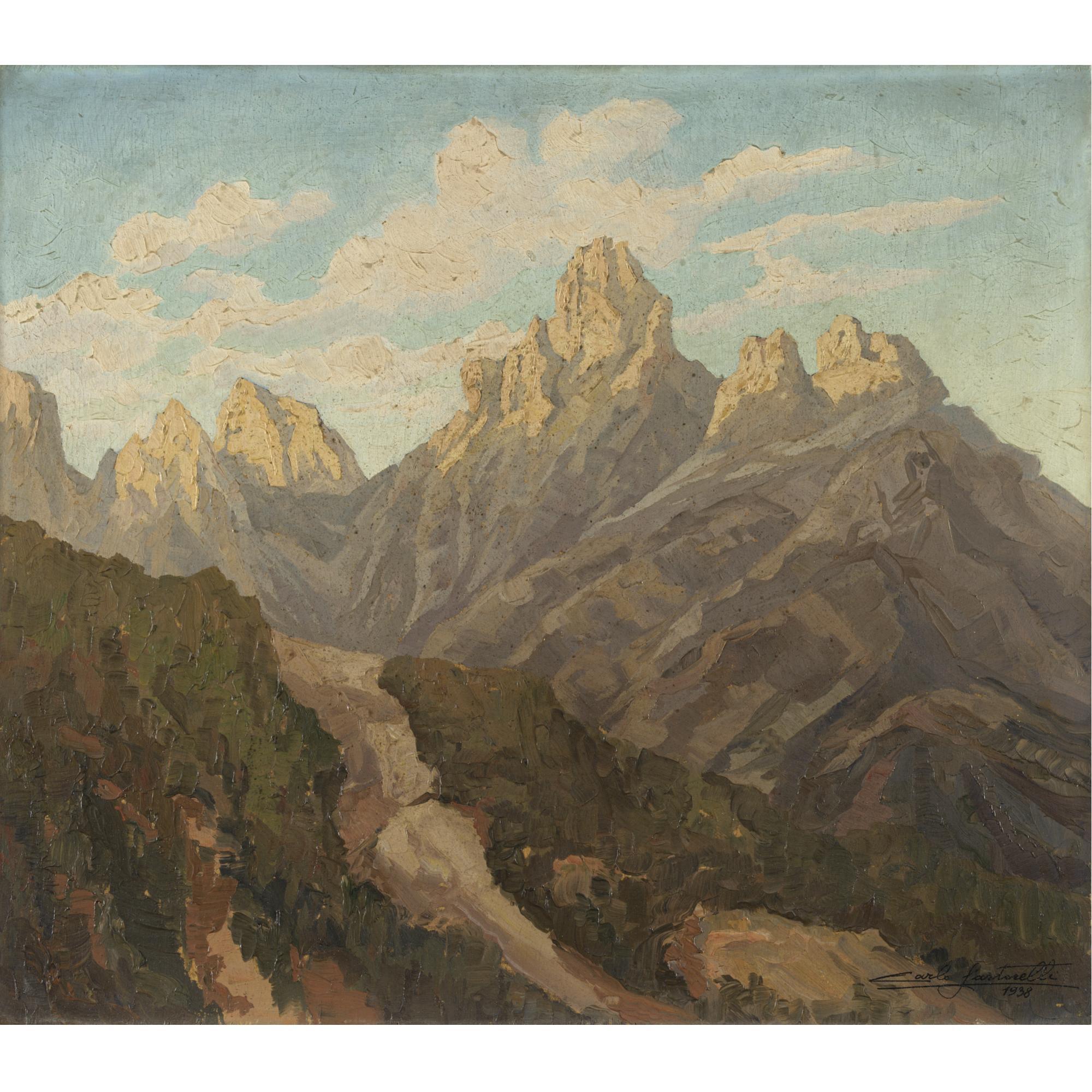 Carlo Sartorelli - Coppia Di Paesaggi Montani