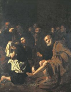 Carlo Sellitto - Cristo lava i piedi agli Apostoli