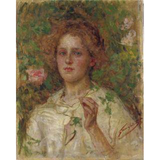 Carlo Stragliati - Fanciulla Con Le Rose