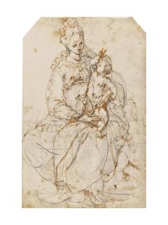 Carlo Urbino - Vierge À L\'Enfant Avec Saint Jean-Baptiste (Recto); Vierge À L\'Enfant (Verso)