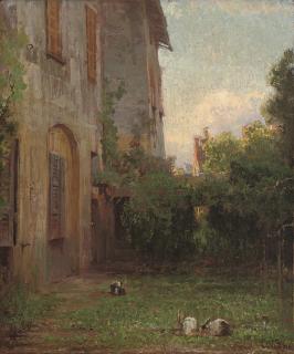 Carlo Vittori - Rabbits in the garden at dawn