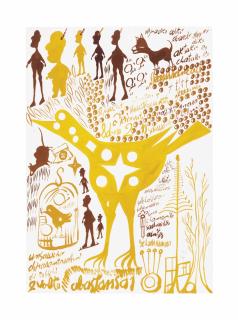 Carlo Zinelli - Grande Uccello Stellato E Gabbis Con Ucello Gialli, 1970