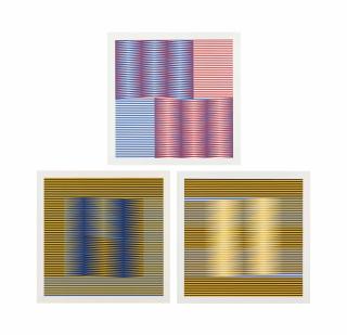 Carlos Cruz-Diez - Three plates, from: Induction Chromatique