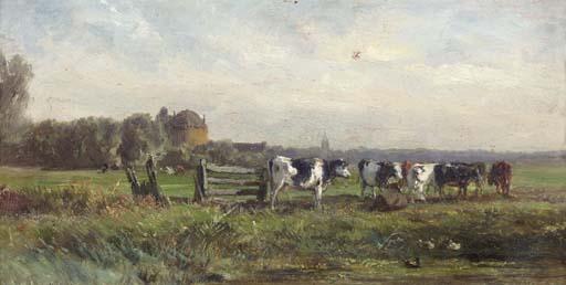 Carlos De Haes - A Dutch polderlandscape - a study