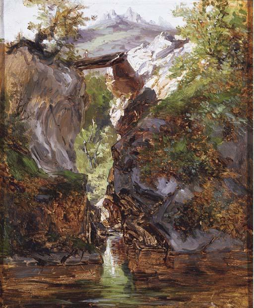 Carlos de Haes - Paisaje con desfiladero de los Picos de Europa