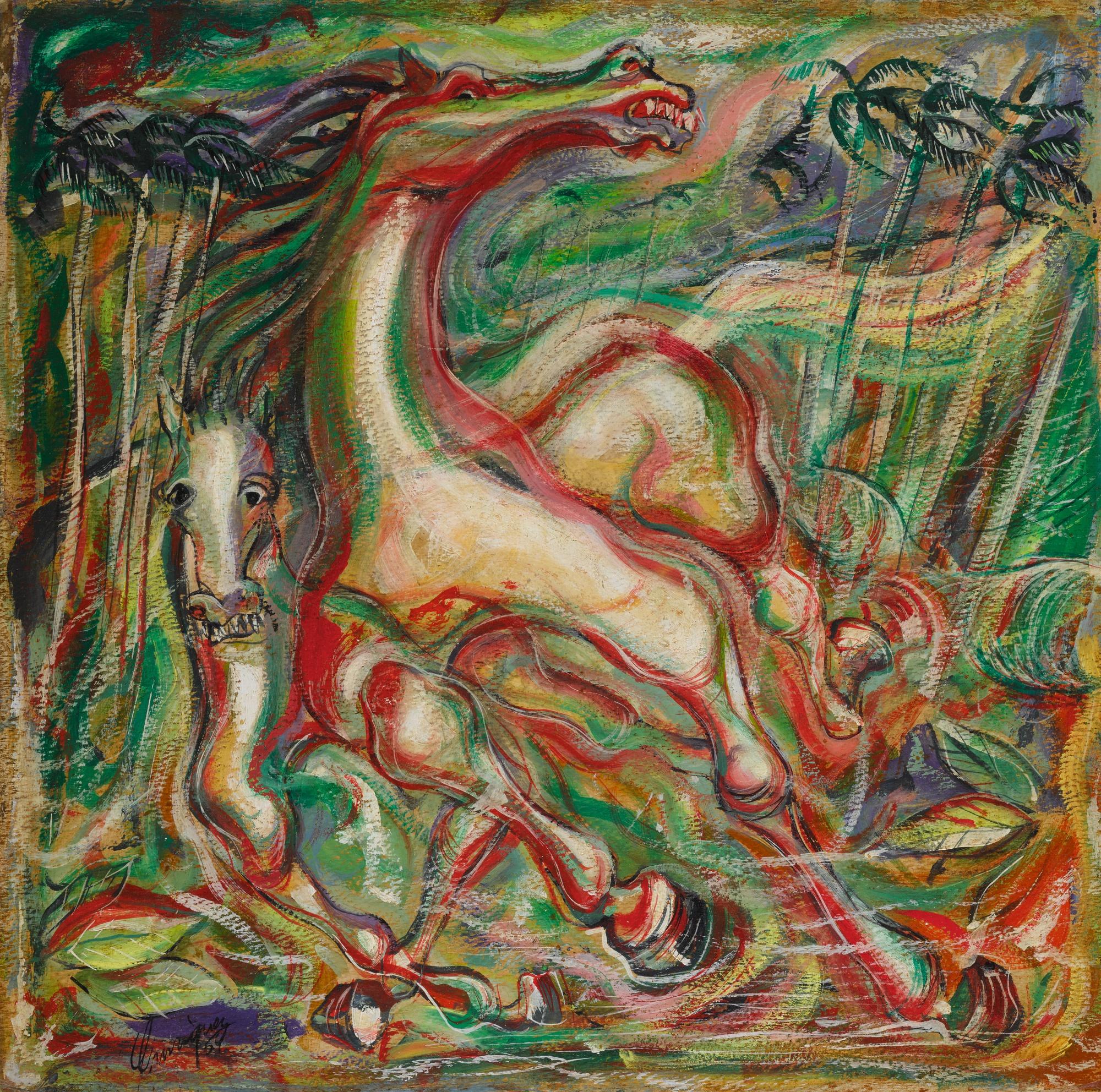 Carlos Enríquez - Caballos Con Paisaje