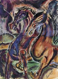 Carlos Enríquez - Dos caballos