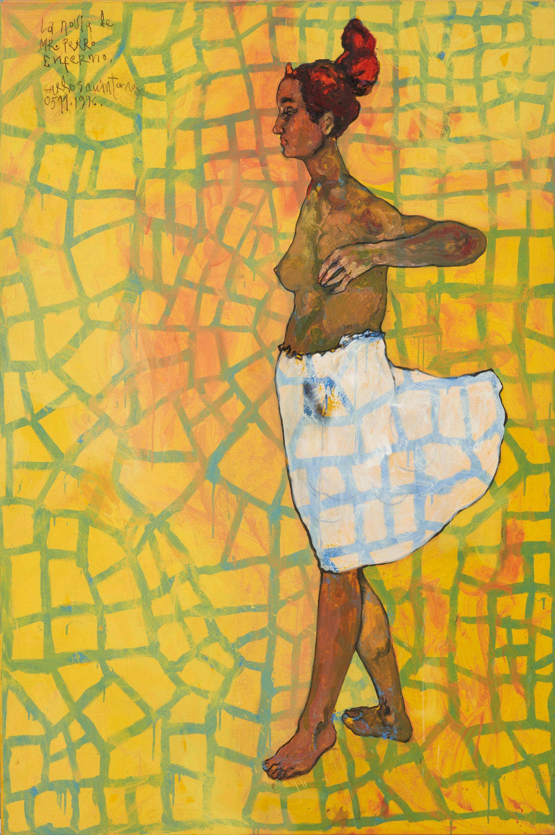 Carlos Quintana - La Novia de Mr. Perro Enfermo 76 1/2 x 53 1/2 in. (194.3 x 136.0 cm) unframed