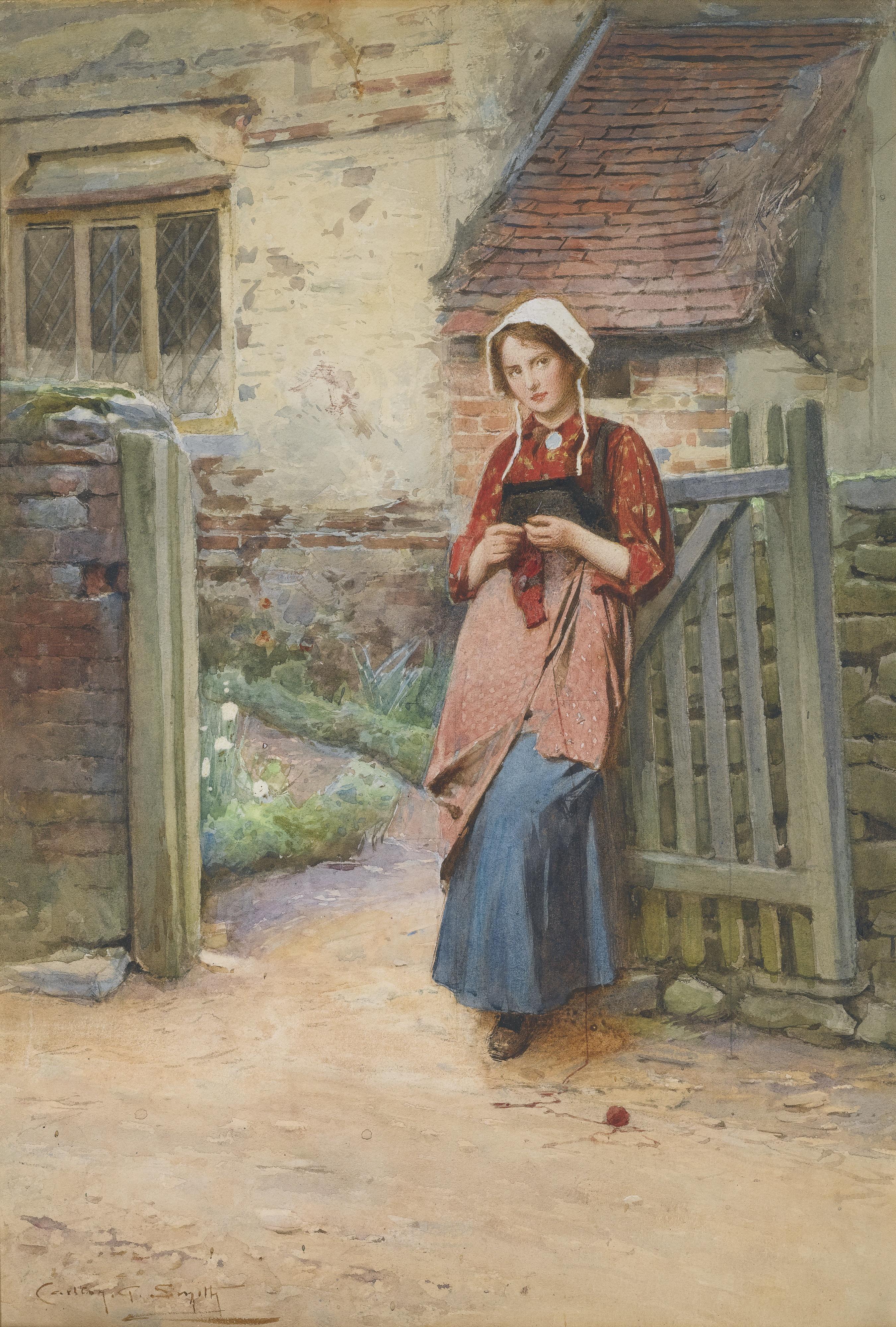 Carlton Alfred Smith R.I., R.B.A., R.O.I. - At The Garden Gate