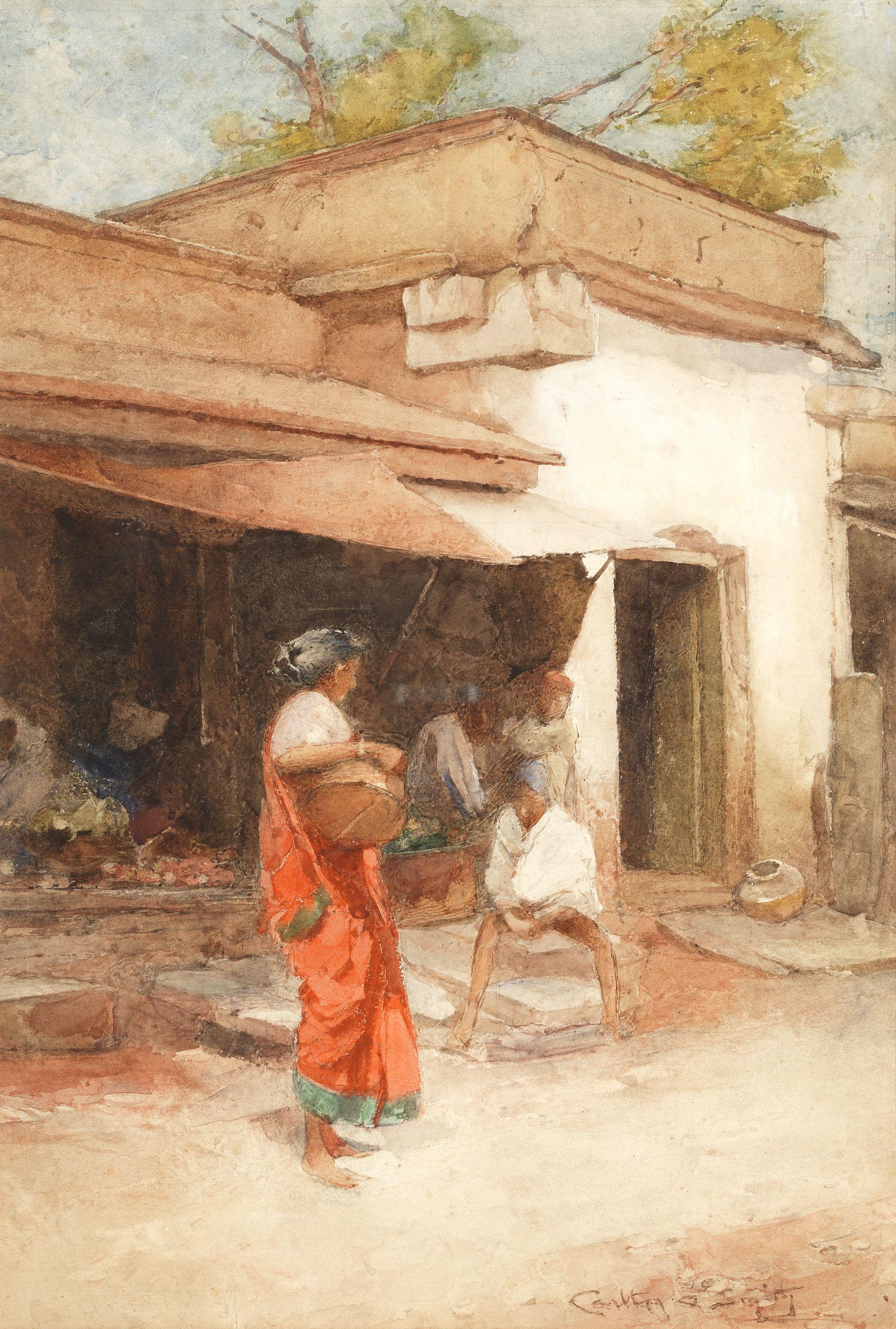 Carlton Alfred Smith, RI, RBA, ROI - Indian Bazaar Scene